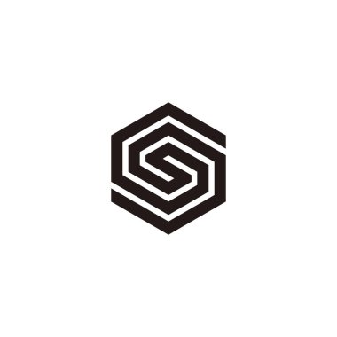 Three letters S hexagon geometric symbol simple logo vector