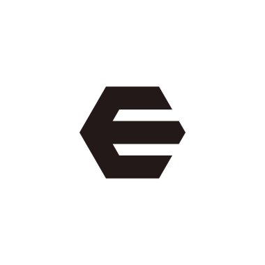 letter E hexagon geometric symbol simple logo vector