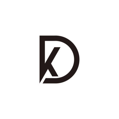 letter K and D connect geometric symbol simple logo vector