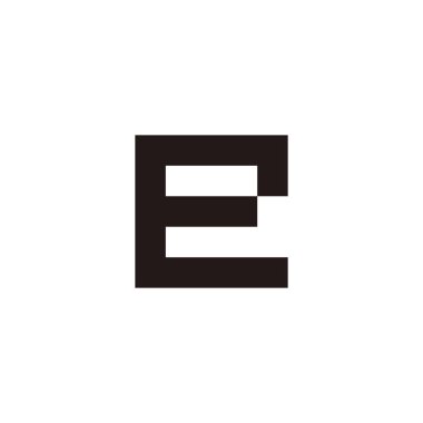 letter e E geometric symbol simple logo vector