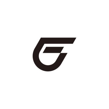 letter G and E geometric symbol simple logo vector