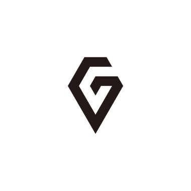 letter G diamond outline geometric symbol simple logo vector