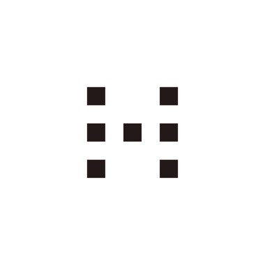 Letter H squares geometric symbol simple logo vector