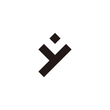 Letter y number 9 square geometric symbol simple logo vector