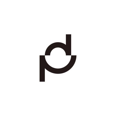 Letter pd dp pd circle geometric symbol simple logo vector