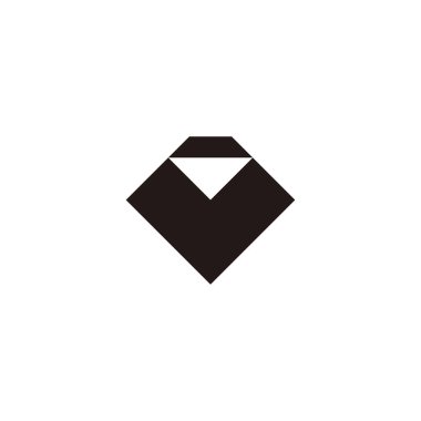 Letter V diamond geometric symbol simple logo vector