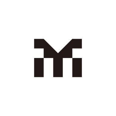 Letter Y and M square geometric symbol simple logo vector
