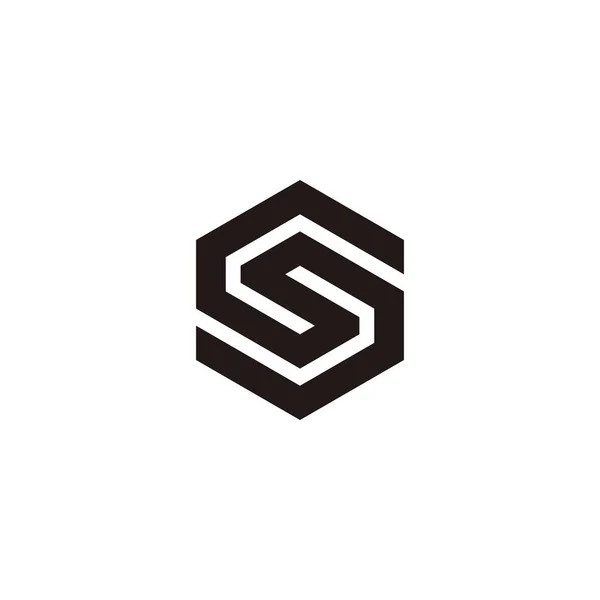 Two letter S hexagon geometric symbol simple logo vector