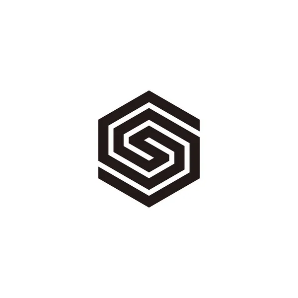 Three Letters Hexagon Geometric Symbol Simple Logo Vector — Archivo Imágenes Vectoriales