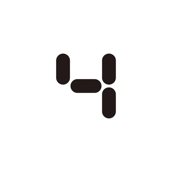 Four Capsules Number Geometric Symbol Simple Logo Vector — Vetor de Stock