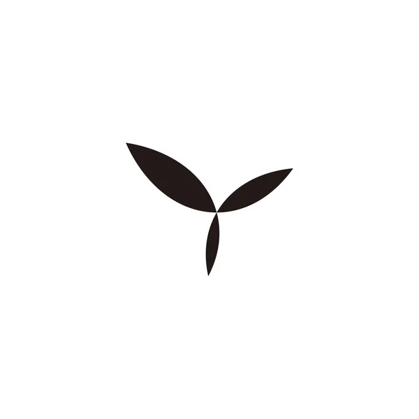 Three Leaves Letter Geometric Symbol Simple Logo Vector — Stok Vektör