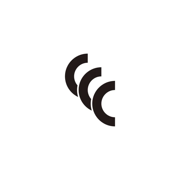 Three Letter Geometric Symbol Simple Logo Vector — Vetor de Stock