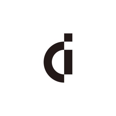 Letter id di i d geometric symbol simple logo vector