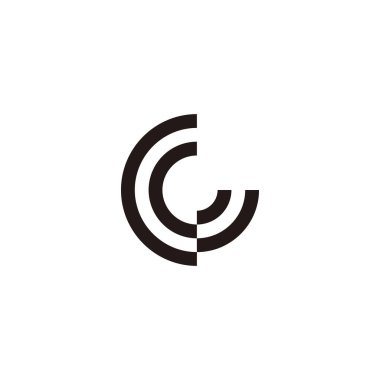 Letter CG GC C G circle geometric symbol simple logo vector