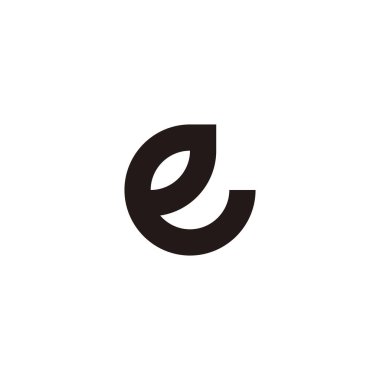 Letter e leaf geometric symbol simple logo vector