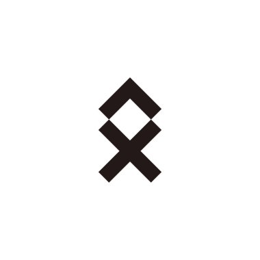 Letter XA AX X A square geometric symbol simple logo vector