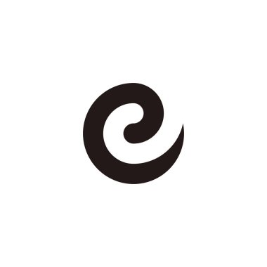 Letter e spiral geometric symbol simple logo vector