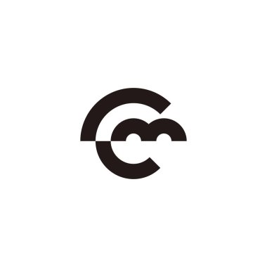 Letter Cm mC C m circle geometric symbol simple logo vector