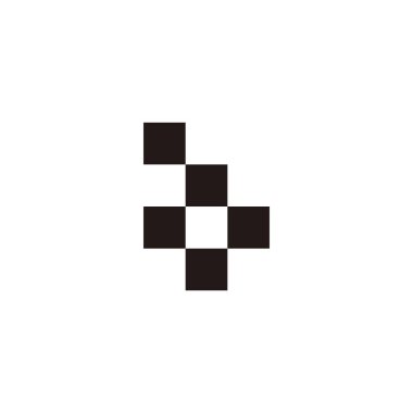 Letter b plus, squares geometric symbol simple logo vector