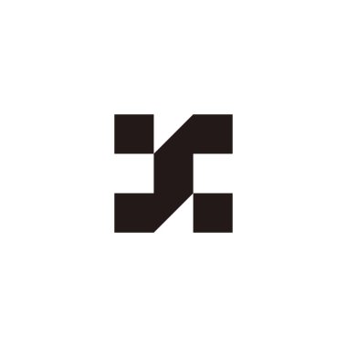 Letter SK KS S K square geometric symbol simple logo vector
