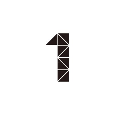 Number 1 tower geometric symbol simple logo vector