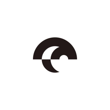 Letter M crescent geometric symbol simple logo vector