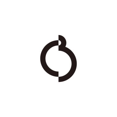 Letter CB circle geometric symbol simple logo vector