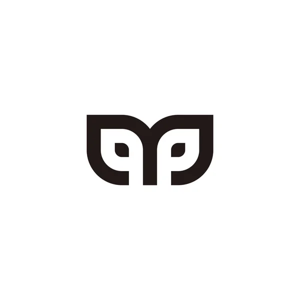 Letter M leaf or tree geometric symbol simple logo vector