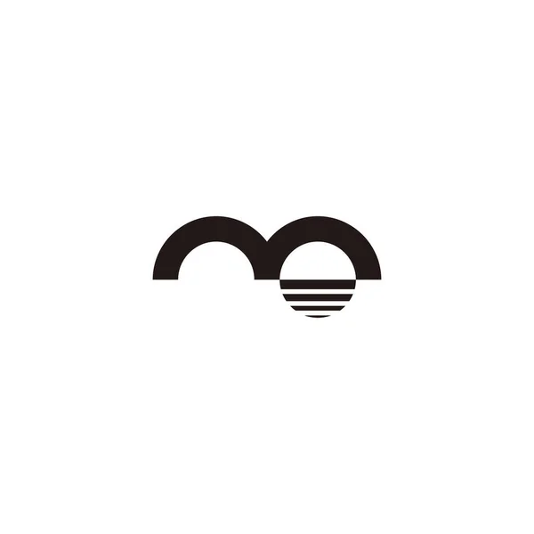Letter Sunset Geometric Symbol Simple Logo Vector — Stockový vektor