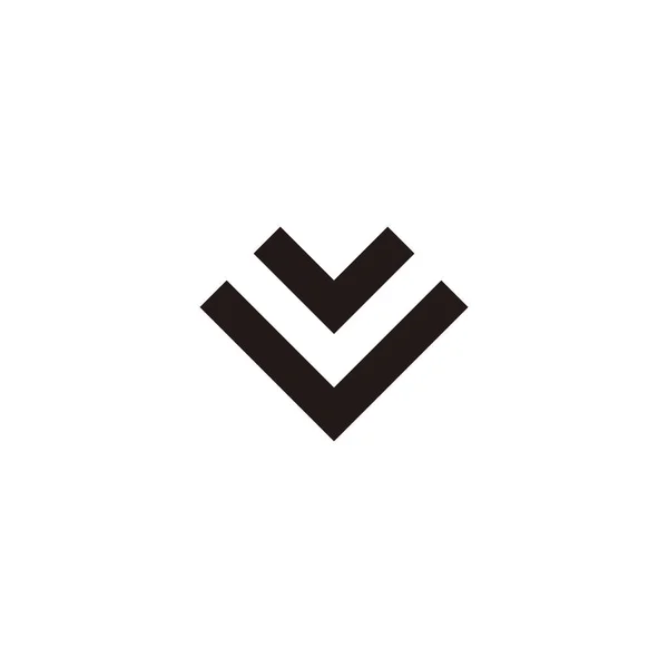 Two Letter Heart Geometric Symbol Simple Logo Vector — Vector de stock
