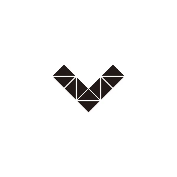 Letter V triangles geometric symbol simple logo vector