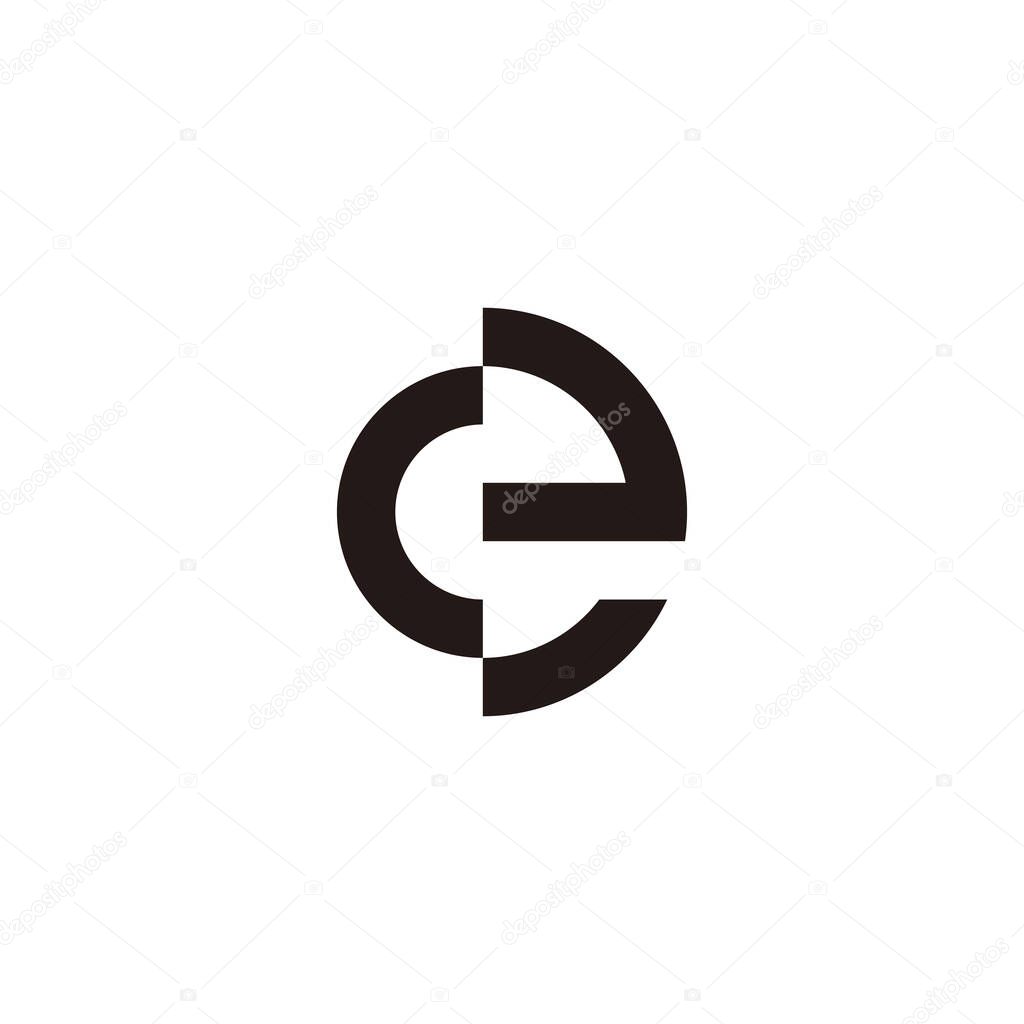 Letter ce ec c e circle geometric symbol simple logo vector