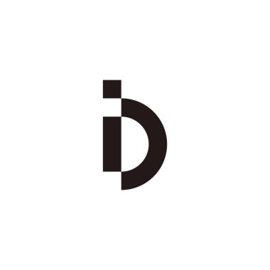 Letter i and b geometric symbol simple logo vector