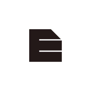 Letter E note paper geometric symbol simple logo vector