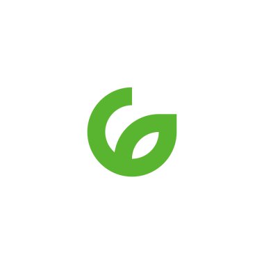 Letter G leaf geometric symbol simple logo vector