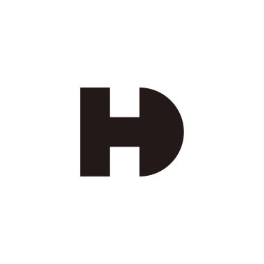 Letter H and D outline geometric symbol simple logo vector