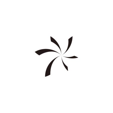 Ribbon and Sun geometric symbol simple logo vector