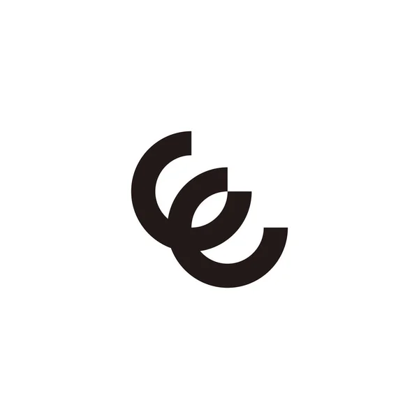 Two Letter Letter Geometric Symbol Simple Logo Vector — Stockvektor