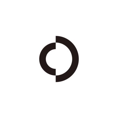 Letter C and O circle geometric symbol simple logo vector