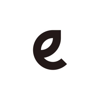 Letter e leaf geometric symbol simple logo vector