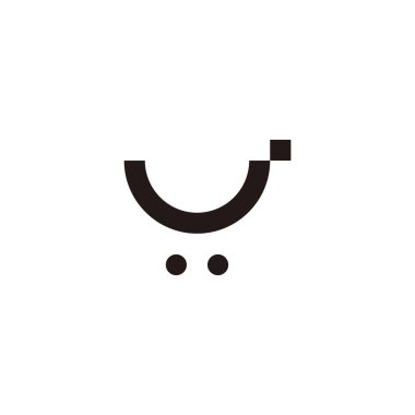 Letter j and U cart geometric symbol simple logo vector