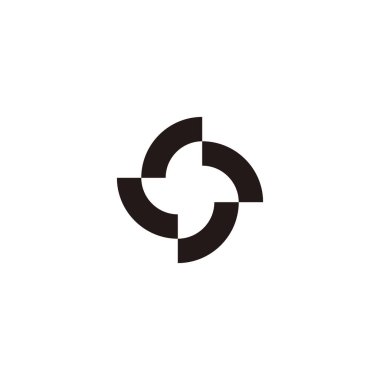 Letter S round geometric symbol simple logo vector