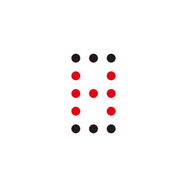 Letter H number 8 circles geometric symbol simple logo vector