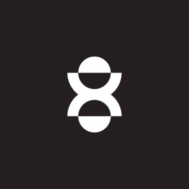 Letter x number 8 circle geometric symbol simple logo vector