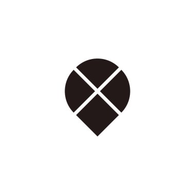 Letter X balloon geometric symbol simple logo vector