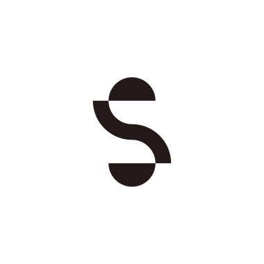 Letter s S circle geometric symbol simple logo vector