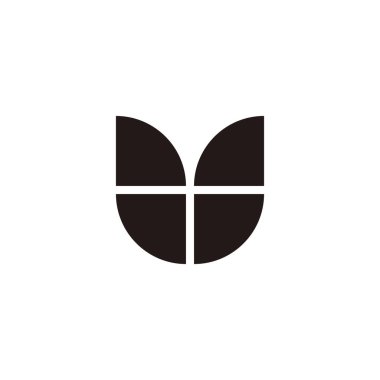 Letter U diamonds geometric symbol simple logo vector