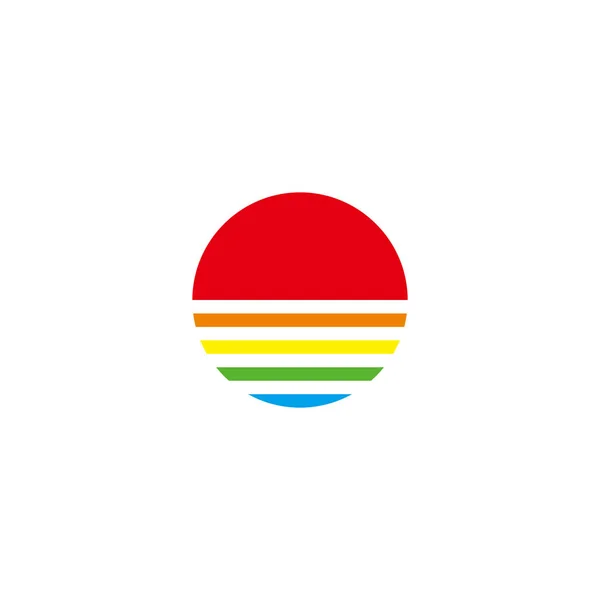 Sun Colorful Geometric Symbol Simple Logo Vector — Wektor stockowy