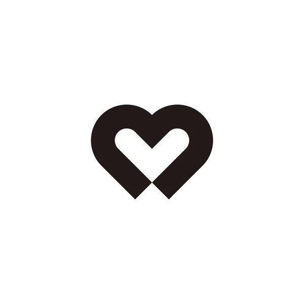 Letter Heart Geometric Symbol Simple Logo Vector —  Vetores de Stock