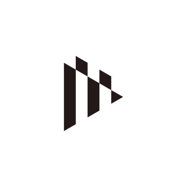 Letter M and D triangle geometric symbol simple logo vector